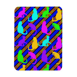 Farbenfrohe Katzen Streifen und Punkte Tierart Magnet