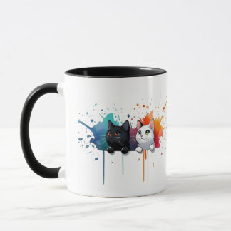 Farbenfrohe Katzen-Tasse Tasse