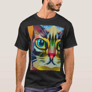 Farbenfrohe Katzenauge abstrakt streichelt kitschi T-Shirt