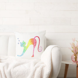 Farbenfrohe Katzenwurfkissen Kissen