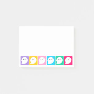 Farbenfrohe Kawaii kleine Geister Post-it Klebezettel