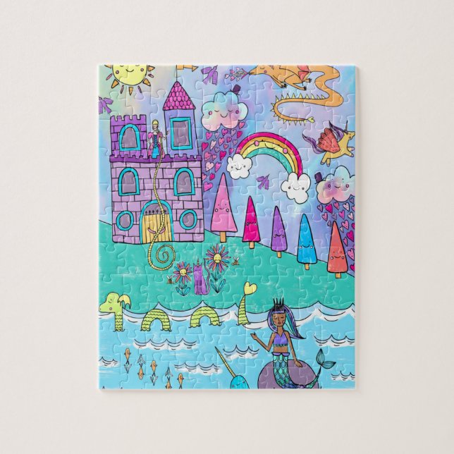 Farbenfrohe Kawaii Magische Fantasie Fairytale Puz Puzzle (Vertikal)