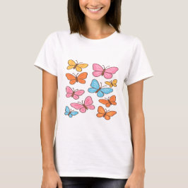 Farbenfrohe Kawaii-Schmetterlinge - Niedliches, pa T-Shirt