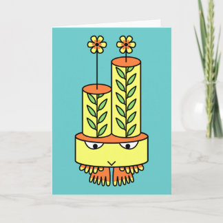 Farbenfrohe kawaii Zeichentrickfigurenkarten mit G Karte