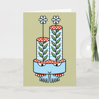 Farbenfrohe kawaii Zeichentrickfigurenkarten mit G Karte