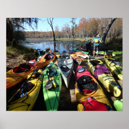 Farbenfrohe Kayaks Poster