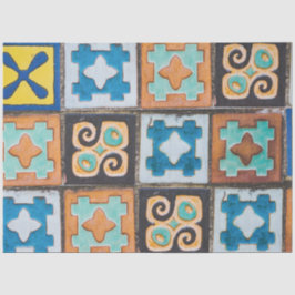 Farbenfrohe Keramik Fliesen Muster Design Seidenpapier