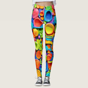 Farbenfrohe Keramik Kunst Leggings