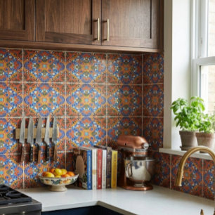 Farbenfrohe Keramikfliese im Mosaikstil 