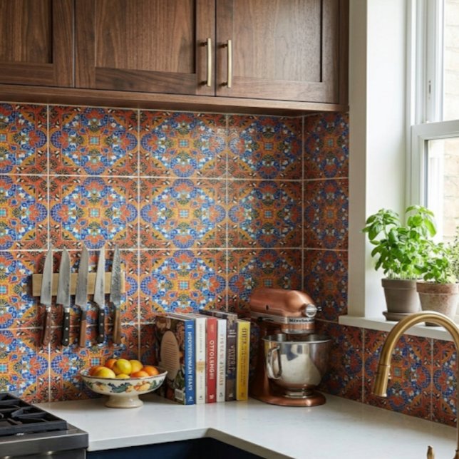 Farbenfrohe Keramikfliese im Mosaikstil  (Von Creator hochgeladen)