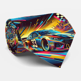 Farbenfrohe Kfz-Rennstrecke 1 Krawatte