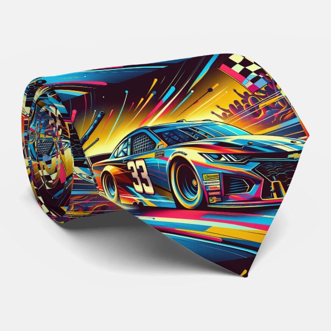 Farbenfrohe Kfz-Rennstrecke 1 Krawatte (Gerollt)