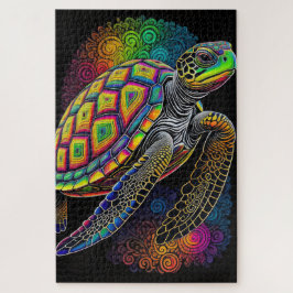 Farbenfrohe Khalde Zeichnend Meeresschildkröte Puzzle