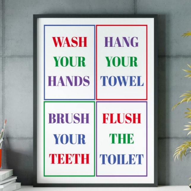 Farbenfrohe Kid's Bathroom Wall Poster (Von Creator hochgeladen)