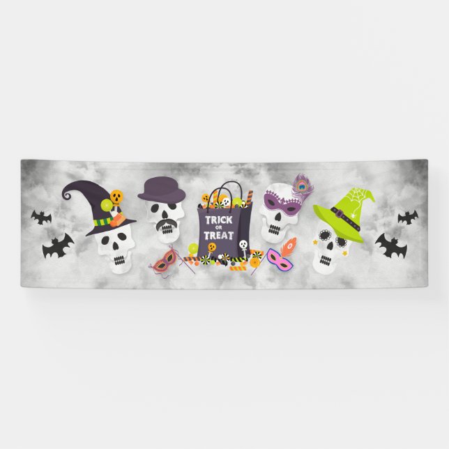 Farbenfrohe Kids Halloween Trick oder Treat Banner (Horizontal)