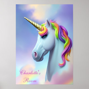 Farbenfrohe Kid's Room Unicorn Poster