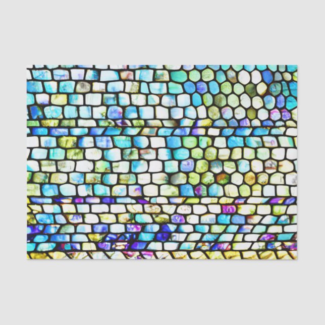 Farbenfrohe Kies Glas-Effekt Decoupage Seidenpapier (Vorderseite)