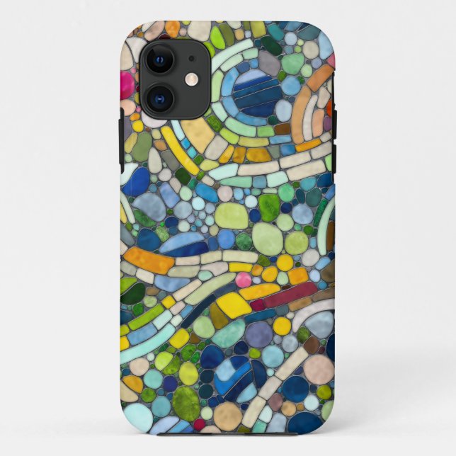 Farbenfrohe Kies Mosaik Kunst Case-Mate iPhone Hülle (Rückseite)