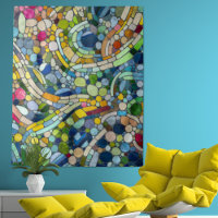 Farbenfrohe Kies Mosaik Kunst