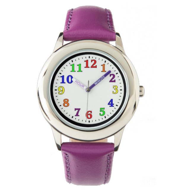 Farbenfrohe Kinder Armbanduhr (Vorderseite)