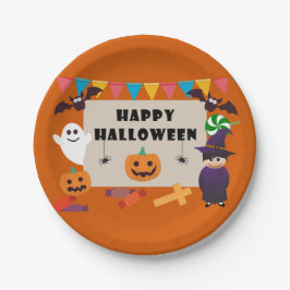 Farbenfrohe Kinder Kostüm Halloween-Party Pappteller