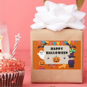 Farbenfrohe Kinder Kostüm Halloween-Party Rechteckiger Aufkleber