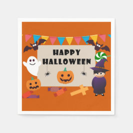 Farbenfrohe Kinder Kostüm Halloween-Party Serviette