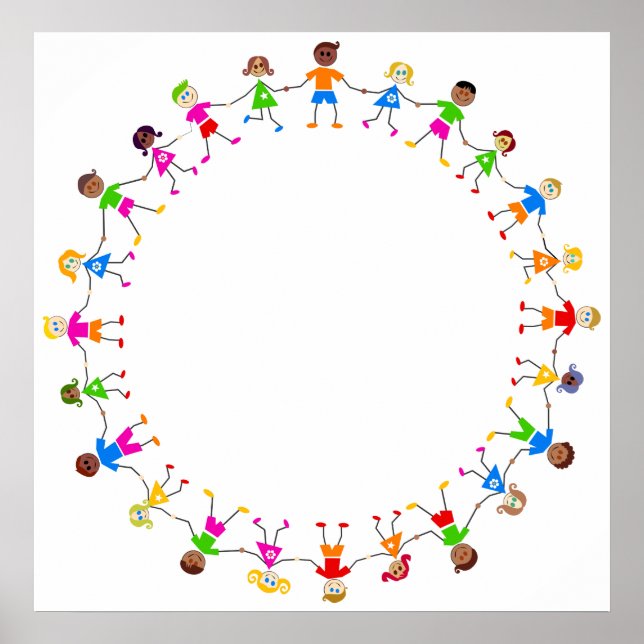 Farbenfrohe Kinder Poster (Vorne)