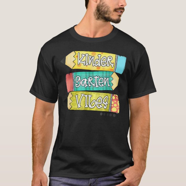 Farbenfrohe Kindergarten Stimmung Lehrer Schüler R T-Shirt (Vorderseite)