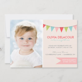 Farbenfrohe Kindergeburtstag-Party Einladung