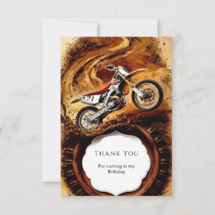 Farbenfrohe Kindermotorrad zum Geburtstag Dankeskarte
