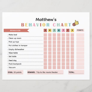Farbenfrohe KinderVerhaltensdiagramm zur Verbesser