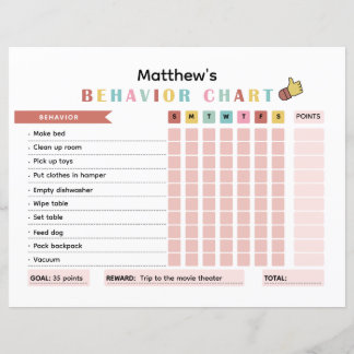Farbenfrohe KinderVerhaltensdiagramm zur Verbesser