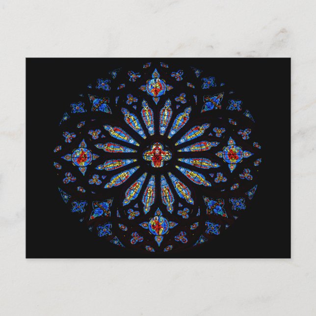 Farbenfrohe Kirche gesteinigt Glas Postkarte (Vorderseite)