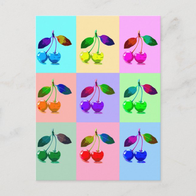 Farbenfrohe Kirchen - Pop Art Postkarte (Vorderseite)