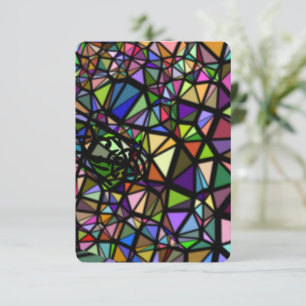 Farbenfrohe Kirchenfarben aus Glas Dankeskarte