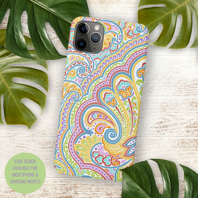 Farbenfrohe Klasse Verziert Paisley Floral Art Mot iPhone Hülle (Von Creator hochgeladen)