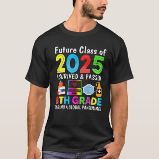 Farbenfrohe Klasse von 2025 8. Klasse zurück bis S T-Shirt