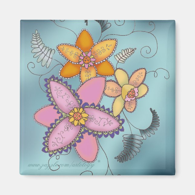 Farbenfrohe Kleidung Magnet (Vorne)