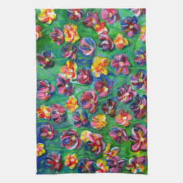 Farbenfrohe kleine Blume Originelles Kunstwerk Geschirrtuch