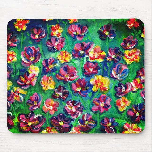 Farbenfrohe kleine Blume Originelles Kunstwerk Mousepad (Vorne)