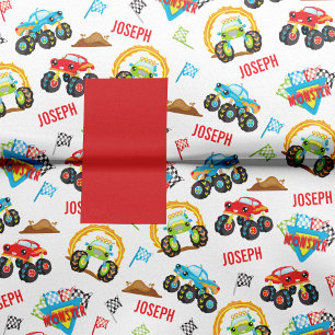 Farbenfrohe kleine Junge Monster Trucks Muster Seidenpapier