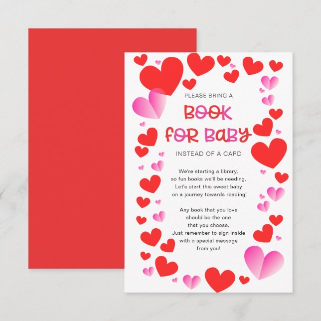 Farbenfrohe kleine süße Bücher für die Babynahrung Begleitkarte (Vorne/Hinten)