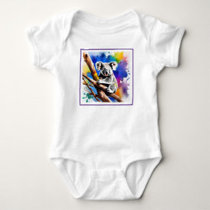 Farbenfrohe Koala Bear Watercolor Splash, Baby Strampler