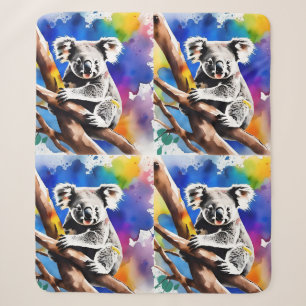 Farbenfrohe Koala Bear Watercolor Splash, Sherpadecke
