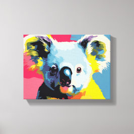 Farbenfrohe, koala gewickelte Leinwand Kunst