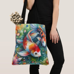 Farbenfrohe Koi Fisch Whimsisches Wasser Orange Aq