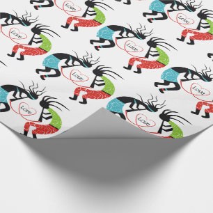 Farbenfrohe Kokopelli-Liebe Geschenkpapier