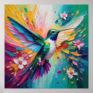 Farbenfrohe Kolibri-Explosion  Poster