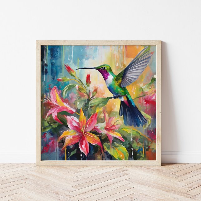 Farbenfrohe Kolibri-Moderne-Kunst Poster (Von Creator hochgeladen)
